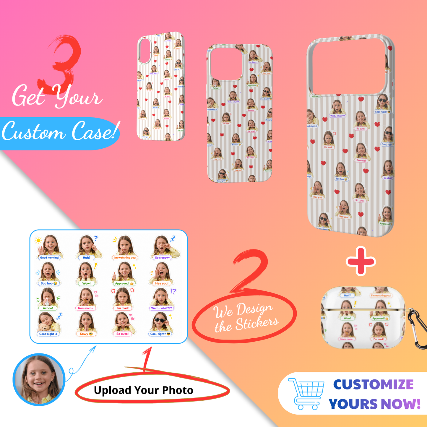 Custom Photo Collage AirPods Case – Personalized Picture Case
