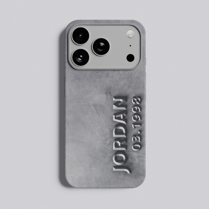 Custom 3D Text Phone Case – Personalized Name & Date Cover for iPhone, Samsung
