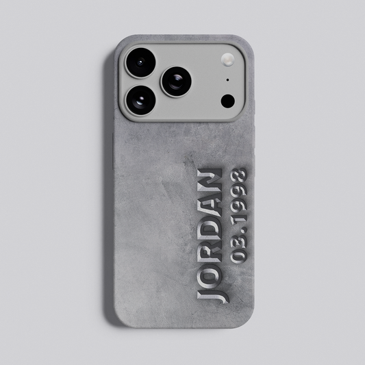 Custom 3D Text Phone Case – Personalized Name & Date Cover for iPhone, Samsung
