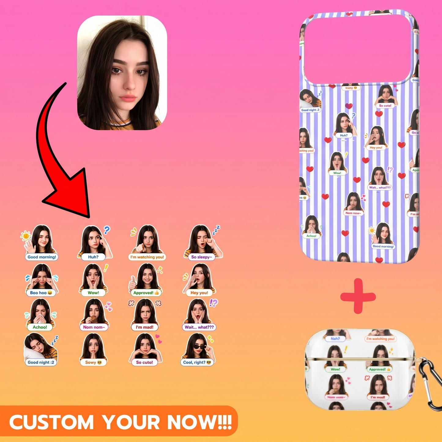 Personalized Photo Collage Case for iPhone, Samsung & AirPods – Custom Picture Case